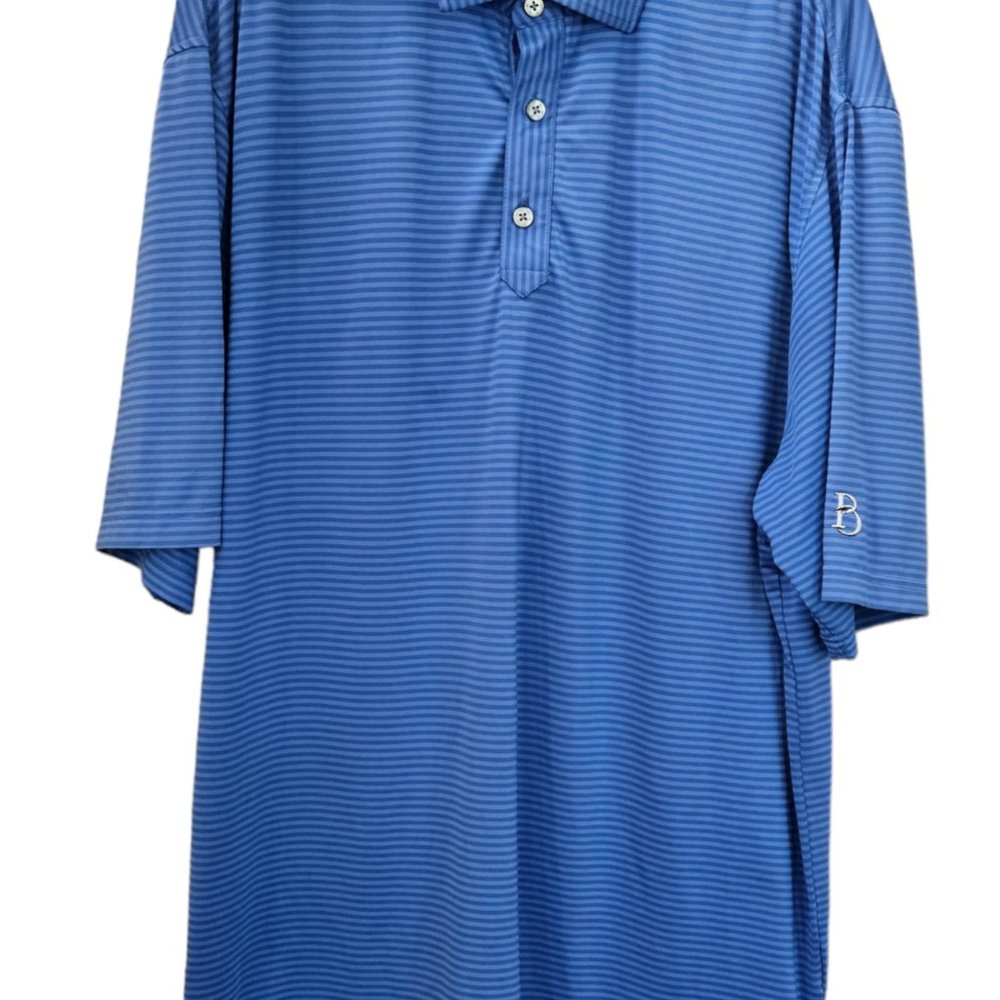 FootJoy Polo Men's Blue Stripe Button Up Performance Stretch Shirt FJ Golf Sz L